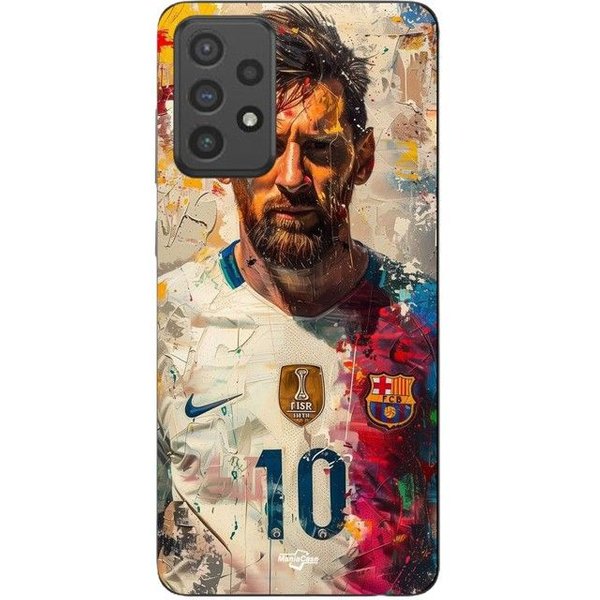 Coque De TéLéPhone - Maniacase - Samsung Galaxy A53 - Silicone TPU - Noir - Messi Barcelone-image