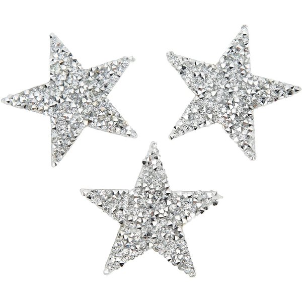 5 Piezas Parches Termoadhesivos De Estrella 6Cm Resina Plateada Brillante PedreríA Estrella De Cinco Puntas Adhesivo Termofusible Parches Termoadhesivos DIY-image