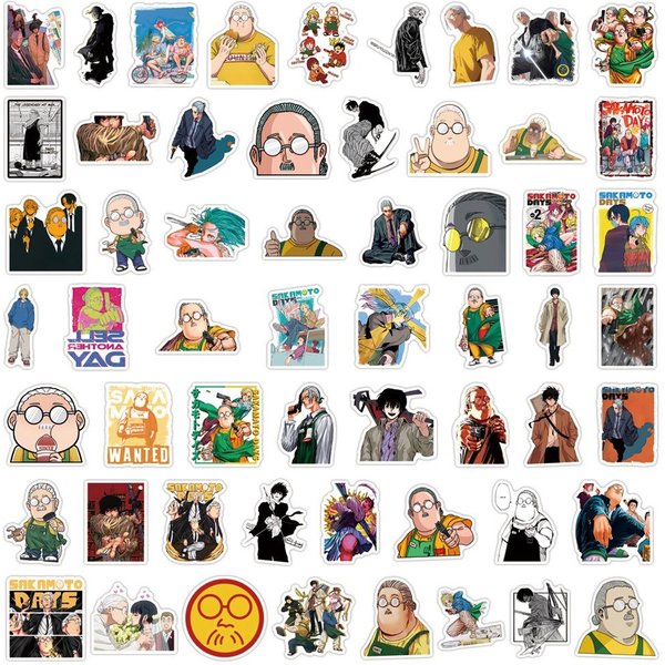 55 Sztuk Komiksowe Naklejki Graffiti Sakamoto Days Bagaż Kubek Na Wodę ArtykułY Papiernicze Telefon KomóRkowy Laptop LodóWka Dekoracja Naklejki DIY-image
