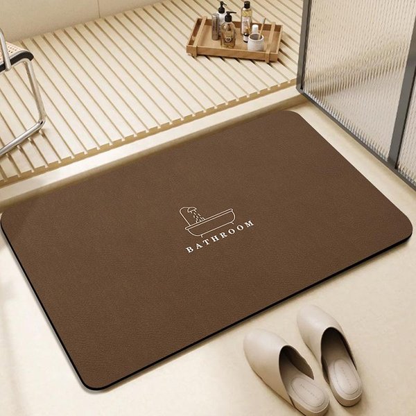 Alfombrilla De BañO De Barro Diatomeo Color SóLido Minimalista Alfombrilla De Pie Para BañO Puerta Antideslizante Absorbente Alfombrilla De Secado RáPido 40*60CM-image