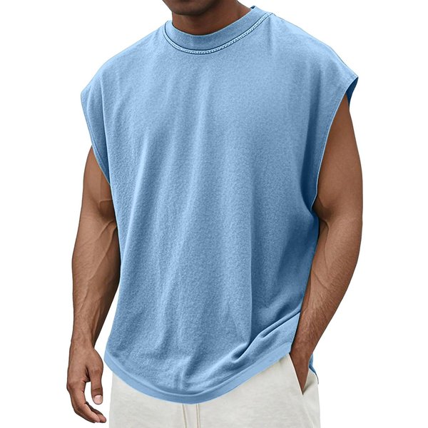 Camiseta Sin Mangas De Verano Para Hombre, Camiseta Sin Mangas Transpirable Informal De Talla Grande Para Surf Y Playa, Camiseta Holgada Con Estampado, Camiseta Para Hombre L Gray-image