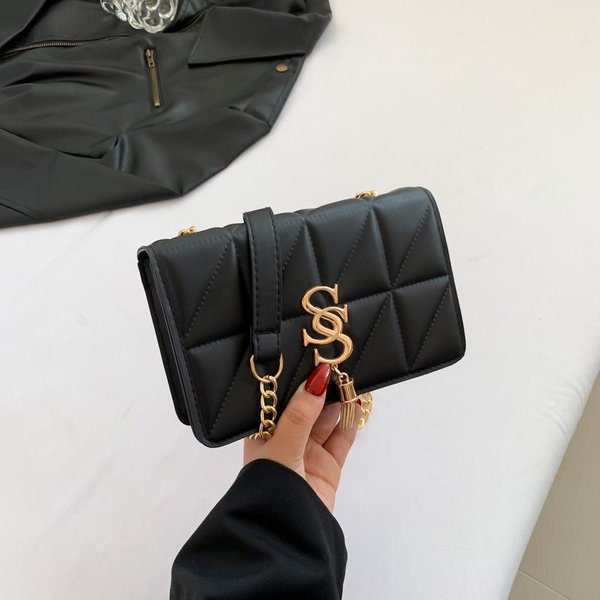 Bolso De Hombro De Tendencia De Moda De Primavera, Estilo Retro Informal, Sencillo, Para Mujer, Bandolera De Un Solo Hombro, PequeñO, Cuadrado. Black-image