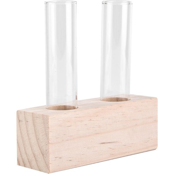 Tubo De Ensayo De Vidrio Maceta JarróN Para Plantas HidropóNicas Contenedor Terrario DecoracióN Para El Hogar Con Soporte-image