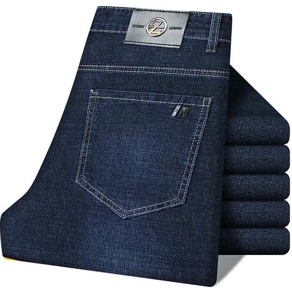 Pantalones Vaqueros Ajustados Rectos Para Hombre De Negocios EláSticos Nuevos De OtoñO Pantalones Casuales Para Hombre 40 Black-image
