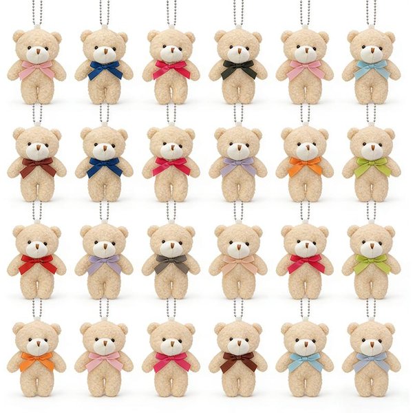30/20/10 Szt. Mini Misie Pluszowe MałE MięKkie Pluszowe Misie Lalki Pluszowe Misie Hurtowo Na Dekoracje Imprezy Urodzinowej Upominki Torebka Breloczek 10PCS Beige-image