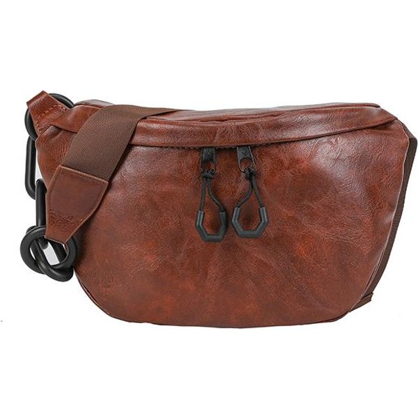 MięKka SkóRa PU Saszetka Na Pas Damska Wysokiej JakośCi Nerka GrubołAńCuchowa Torba Na Ramię Crossbody Torba Na Klatkę Piersiową Modne Torby Pasek Portfele Saszetki Na Pas Brown-image
