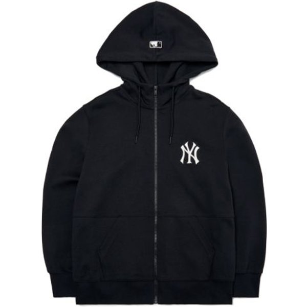 MLB New York Yankees Logo Z Literami Bluza Z Kapturem Na Zamek Unisex Bluzy Czarny 3ATRB0121-50BKS XS Black-image
