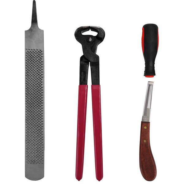 4 Piezas Pinzas Para Herrar PezuñAs De Caballo Lima Raspadora Para Recortar Herramienta Cortadora De PezuñAs Mango Accesorio Para El Cuidado Del Caballo-image