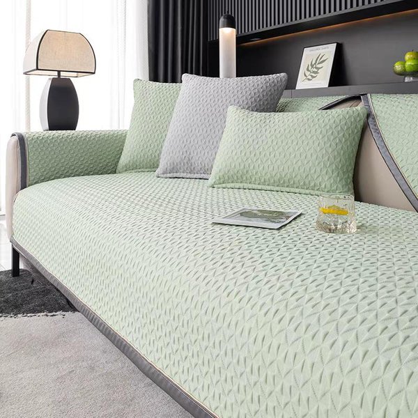 CojíN De Sofá De Verano Jacquard Seda De Hielo Color SóLido Universal Para Las Cuatro Estaciones CojíN De Sofá Para Sala De Estar Antideslizante Transpirable Funda De Sofá 70X70Cm 1Pcs-image