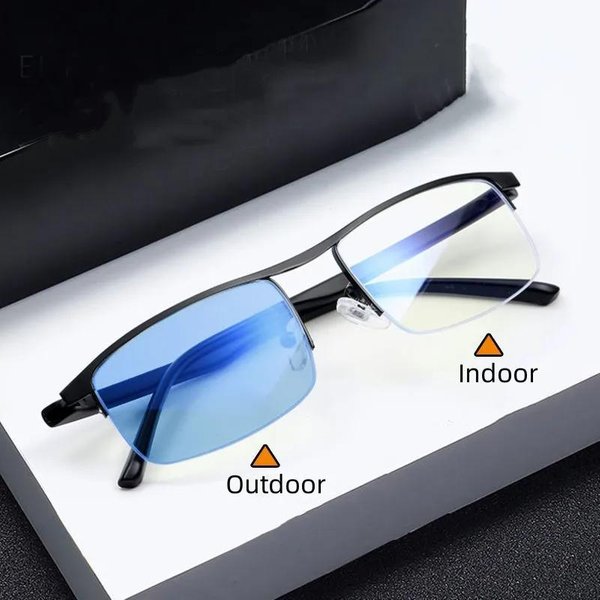 Modne MęSkie Biznesowe Fotochromowe Okulary PrzeciwsłOneczne Dla OsóB Z KróTkowzrocznośCią Unisex Moda Anty-Niebieskie śWiatłO Okulary Do Bliskiego Wzroku Minus Okulary Dioptrii -1.0-image
