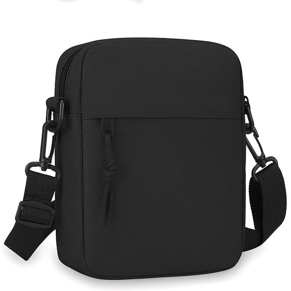 Bolso De Cartero - Bolso De Hombro Cruzado Unisex Para Hombre Y Mujer Color SóLido Casual Ligero Bolso Para TeléFono Bolso Cuadrado Black-image