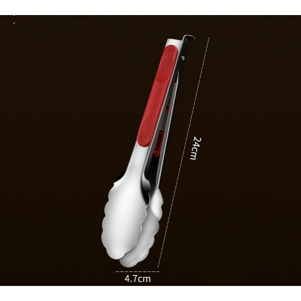 Clip Pala Freidora Acero Inoxidable Multifuncional Pinzas Para Bistec Barbacoa EspáTula FreíR Pescado Clip Para Pan Herramienta De Cocina DoméStica Red-image