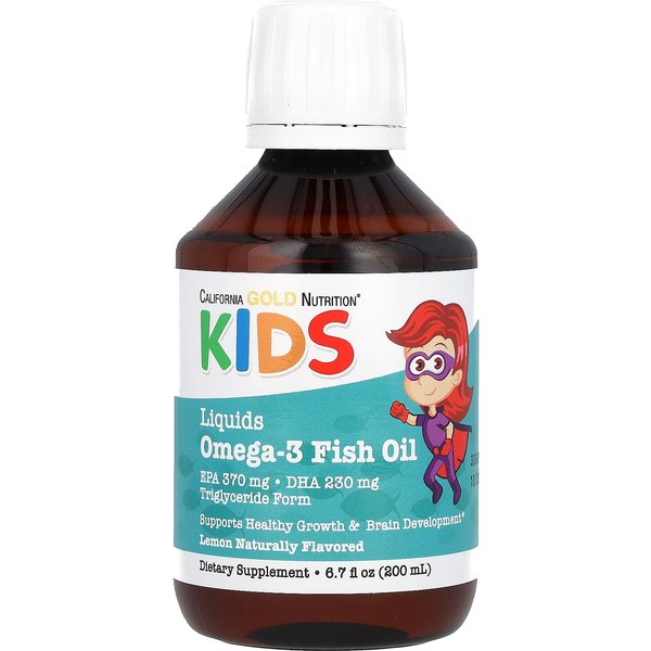 California Gold Nutrition, Aceite De Pescado Omega-3 Noruego Para NiñOs, Sabor Natural A LimóN, 6.7 Fl Oz (200 Ml)-image