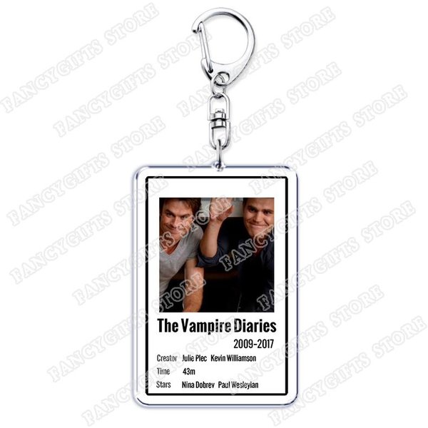 Bambolki Do Kluczy Z Serialu PamięTniki WampiróW Dla Kobiet Akcesoria Torba Damon Stefan Salvatore Elena Gilbert Breloczek BiżUteria Prezenty Dla FanóW Black-image