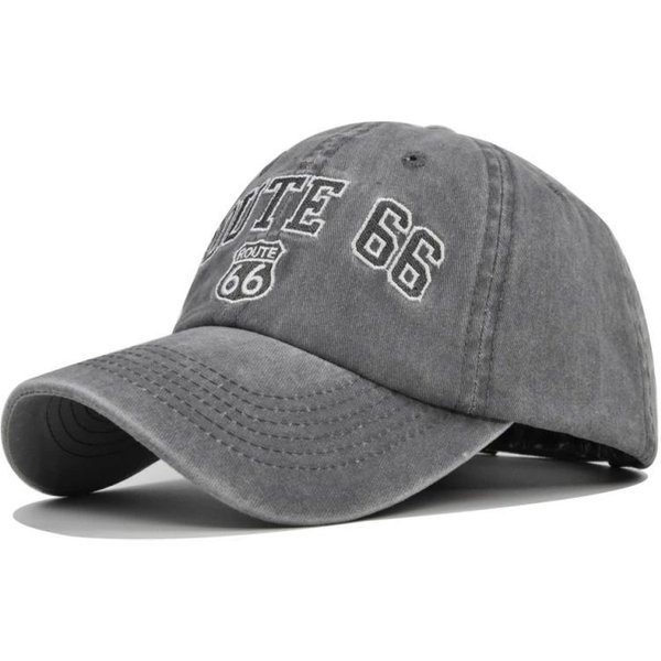 Gorra De BéIsbol Bordada Con Letras De La Ruta 66 Para Mujer Hombre Moda AlgodóN Snapback Gorra Hip Hop Trucker Gorras De Papá Sombreros De Sol Para Exteriores Gorras 54-60CM-image