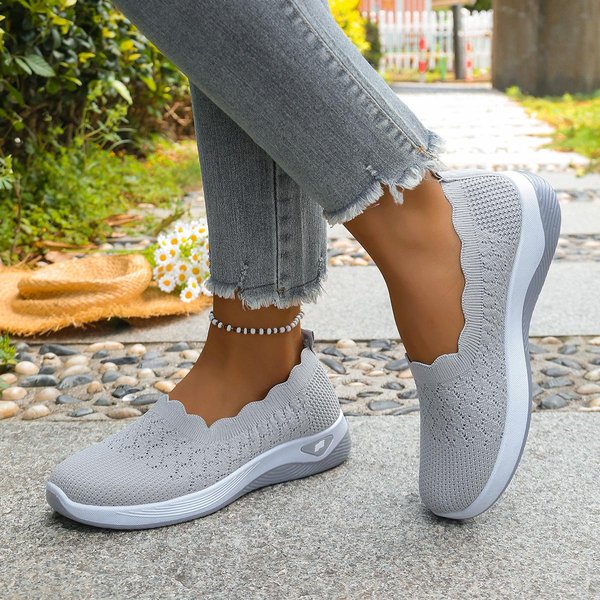 OddychająCe Siateczkowe Buty Codzienne DużE Rozmiary Damskie Buty Sportowe Wygodne Wsuwane 36 Gray-image
