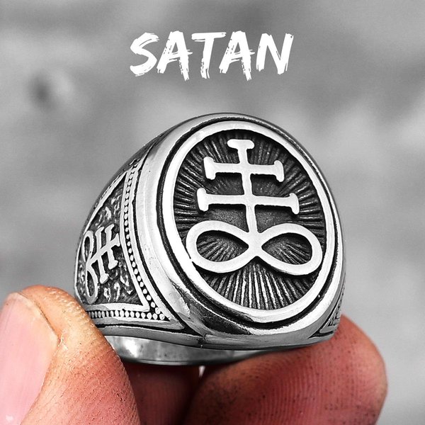 Anillos Para Hombre Vintage Lucifer SatanáS Acero Inoxidable GóTico ÚNico Punk Para Hombre Novio JoyeríA Biker Creatividad Regalo 10-image