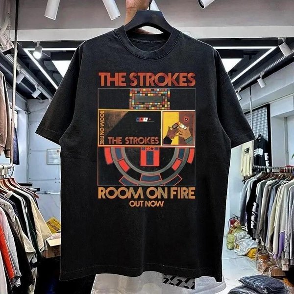 The Strokes Room On Fire Camiseta Unisex Negra Remake Hombre Mujer S-5XL XL-image