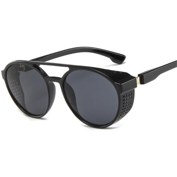 Nuevas Gafas De Sol Redondas Punk Para Hombre Y Mujer Vintage Marco PequeñO Gafas De Sol UV400 Gafas Para Viajes Al Aire Libre As Shown In The Figu Black-image