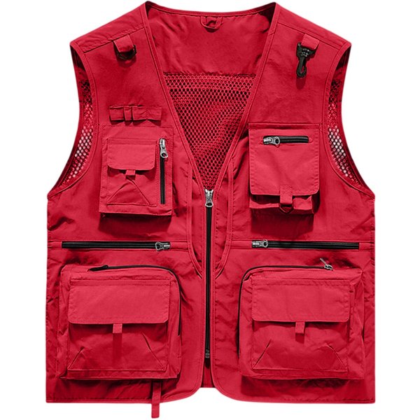 Chaleco Ligero Transpirable Para Hombre Con MúLtiples Bolsillos Para Trabajo Al Aire Libre Senderismo M-image