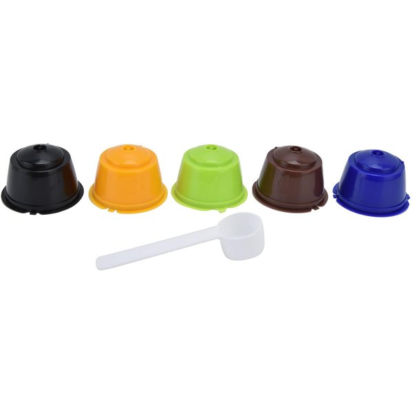 5 Szt. Wielokrotnego UżYtku KapsułEk Do Kawy 50 Ml, Wymienne KapsułKi Do Kawy Z łYżEczką, Wygodne W UżYciu Do Dolce Gusto-image