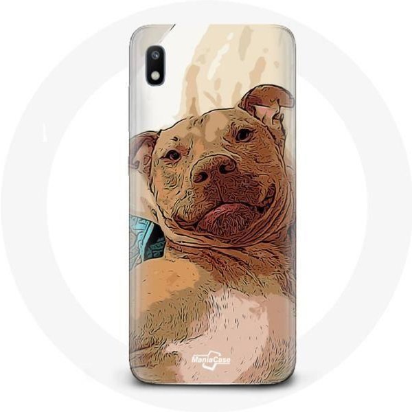 Funda - Maniacase - Samsung Galaxy A10 - MarróN - American Pit Bull Terrier - Silicona Blanda MarróN-image