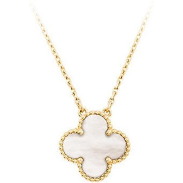 Collar De TréBol De Cuatro Hojas Temperamento Femenino Simple Moda Temperamento Collar ClavíCula Sentido Senior De Collar De Mujer Blanco-image