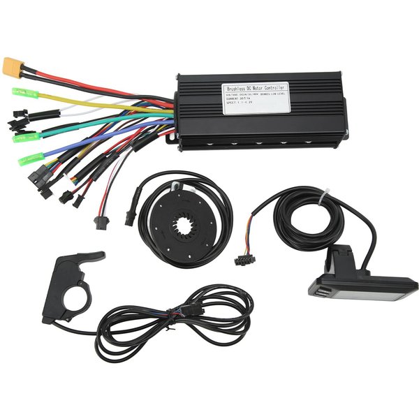 24V 36V 48V 30A Falownikowy Kontroler GD01 Panel Z Czujnikiem Wspomagania PedałOwania Manetką Kciukową Zestaw Konwersji Roweru Elektrycznego Dla Black-image