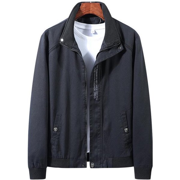 OtoñO Nueva Chaqueta Hombre Adolescente Casual Moda Stand-Up Chaqueta Chaqueta Ropa De Hombre Xxxxl Black-image
