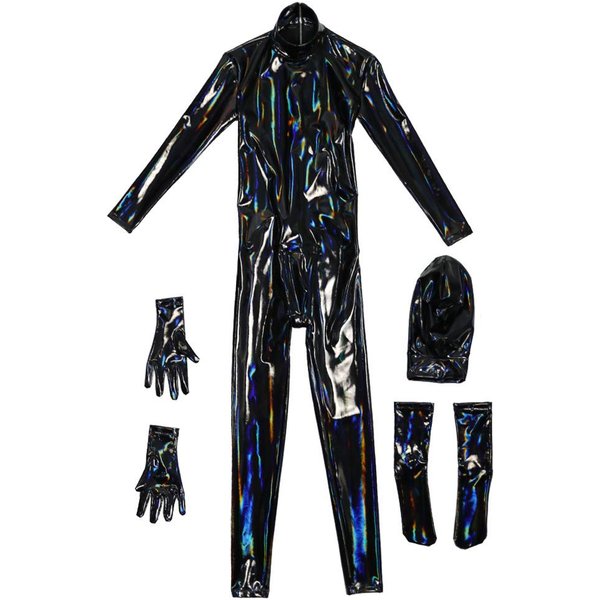 Seksowny MęSki Kombinezon Z Sztucznej Lateksowej SkóRy PU Cosplay Wetlook Rajstopy PokojóWki Zentai PokrywająCy CałE CiałO Kombinezon Klubowy Catsuit Stroje Leotard PokojóWki EM-image