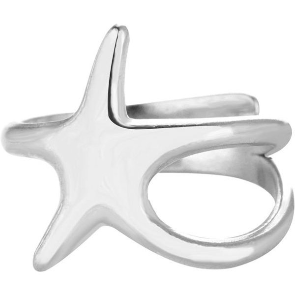 Anillo Vintage De Caracola Y Estrella De Mar Para Mujer Color Dorado Acero Inoxidable Abierto Ajustable Boda Fiesta De Verano En La Playa JoyeríA Marina Regalo White-image