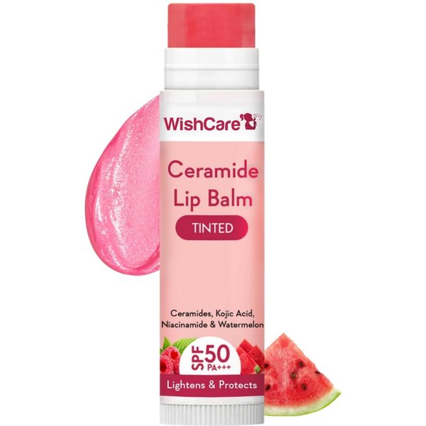 Wishcare KoloryzująCy Balsam Do Ust Ceramidowy SPF50 Pa+++ Z Kwasem Kojowym Niacynamidem 5G Opakowanie 1 Sztuka Do RozjaśNiania Ust Pink-image