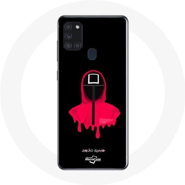 Funda - Samsung - Galaxy A21S - Flexible - Negra - MáScara Cuadrada Squid Game-image