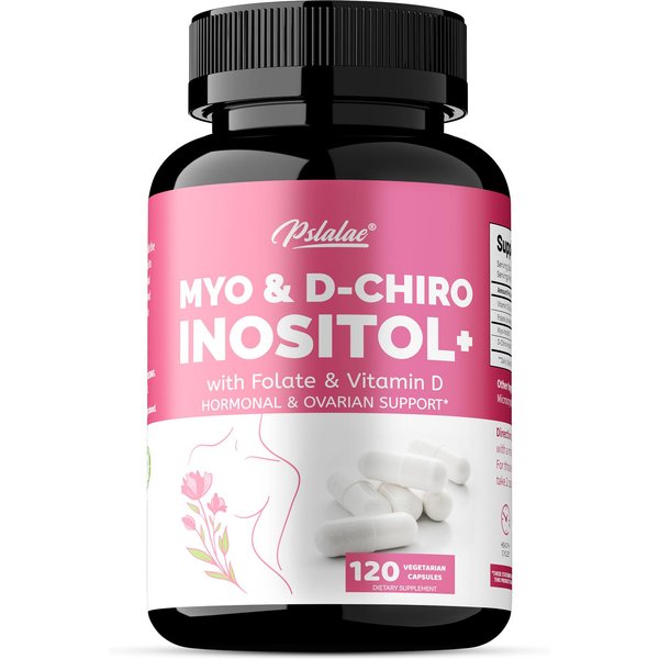 CáPsulas De Complejo De Inositol Pslaloe, Que Contienen MYO Y D-Quirto Inositol, Combinados Con áCido FóLico Y Vitamina D3, Para Apoyar El Bienestar Diario. 120*1-image