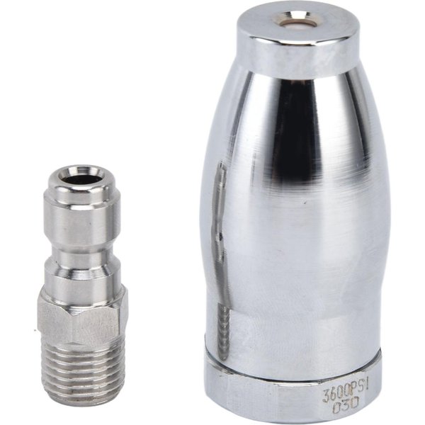 Hidrolimpiadora De Alta PresióN 3600PSI Boquilla Turbo Giratoria Con Enchufe De ConexióN RáPida De 1/4 De Pulgada Boquilla Giratoria De Acero Inoxidable White-image