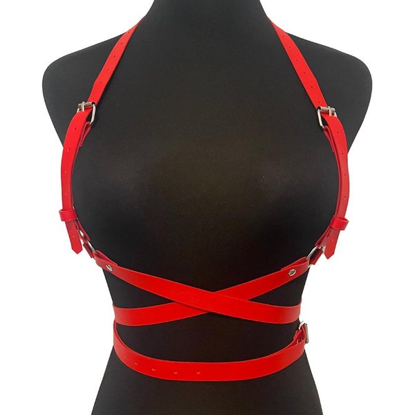 Damskie Paski Harness Ze SkóRy PU Egzotyczne Gotyckie Harness Styl Uliczny Regulowane Codzienne Akcesoria OdzieżOwe Black-image
