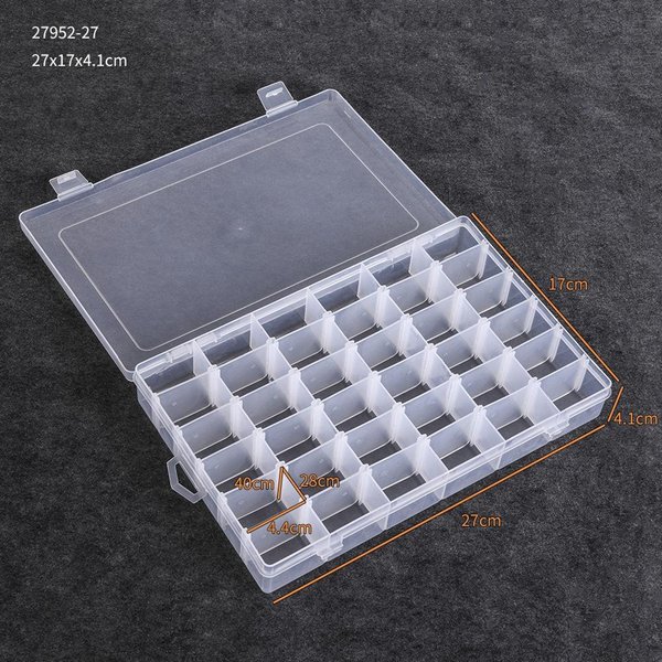 Caja Para Moscas Y SeñUelos De 36 Compartimentos, Caja De Almacenamiento De Aparejos De Pesca, Estuche Para Cucharillas, Anzuelos Y Cebos, TamañO Mediano Gray-image