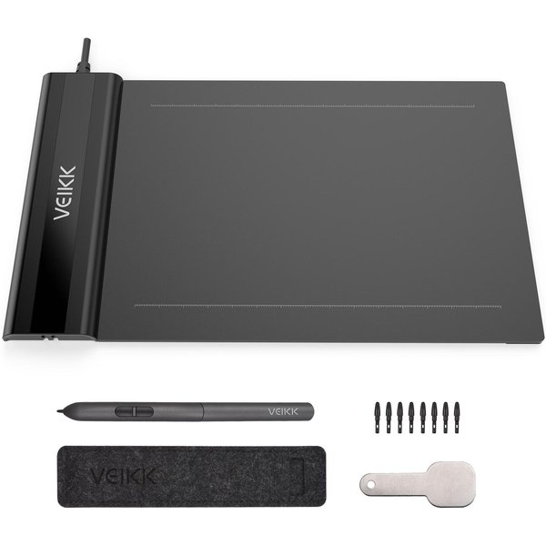 Veikk S640 Tableta GráFica De Dibujo 6 X 4 Pulgadas ÁRea Activa 8192 Niveles De PresióN Tableta GráFica ArtíStica Negro-image