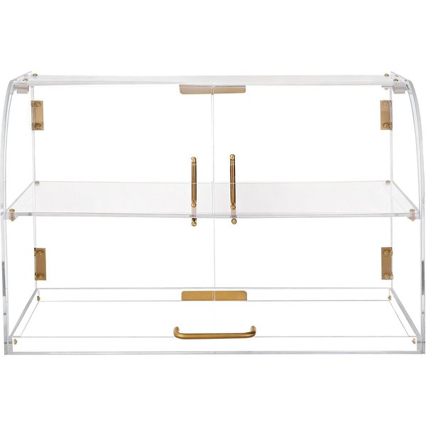 Vitrina De PanaderíA, Vitrina De PasteleríA Comercial De 2 Niveles Para Mostrador, Caja De Pan De AcríLico Transparente Para Cocina, Armario Para Pasteles De Fiesta Con Puerta Trasera MagnéTica-image