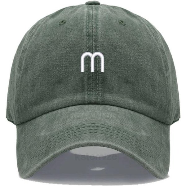 Gorra De BéIsbol Bordada Con La Letra M Para Hombres Mujeres AlgodóN Lavado Gorra De Papá Ajustable Unisex Gorras Deportivas Casuales-image