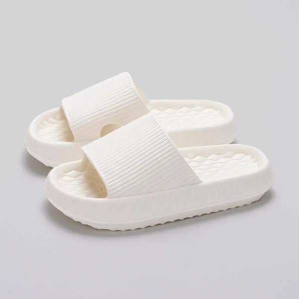 Zapatilla De Plataforma Gruesa Eva Nube Para Mujer Verano Ligera Chanclas De Playa Para Mujer Antideslizante BañO Hogar Chancla Chancla Exterior 40-41 White-image