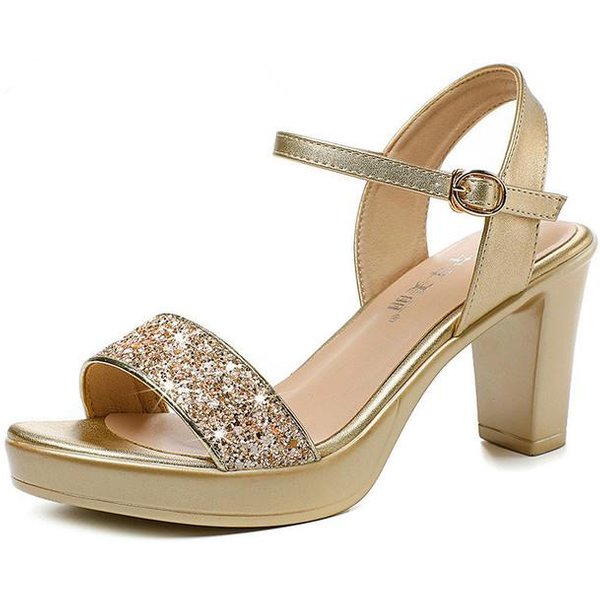 Zapatos De TacóN Alto Con Plataforma Gruesa Para Mujer, Sandalias De Verano Con Plataforma Gruesa Y TacóN Alto, Tallas 34-43, Para Fiesta Y Moda. 36-image