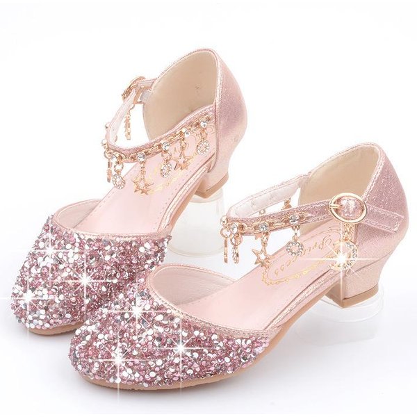 DziewczęCe SkóRzane Buty Dla Dzieci Sukienka śLubna KsiężNiczka Buty Szkolne DziecięCe Letnie SandałY Studenckie Moda Brokatowe Buty 37 RóżOwy-image