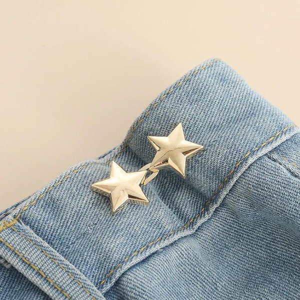 1 Par De Botones Para Tensar La Cintura De Los Pantalones Vaqueros, Clips Ajustables ExtraíBles Para Pantalones, Faldas, Hebillas Para Tensar La Cintura, Botones Para La Ropa Oro-image