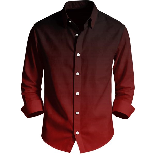 Camisa Informal De Manga Larga Con Estampado Digital Para Hombre, Camisa De Manga Larga Con Solapa Y Botones, EláStica En Cuatro Direcciones. M Black-image