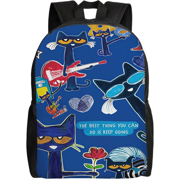 Mochila De CóMic Pete The Cat Stars Mochilas Deportivas Estilo Juvenil Bolsos De Instituto Mochila Suave De DiseñAdor (As The Picture,As Picture)-image