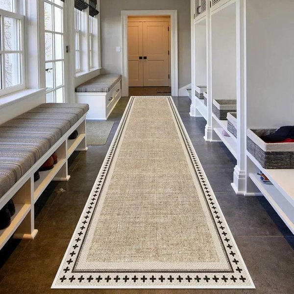 Minimalistyczny Geometryczny Dywanik Do Przedpokoju AntypośLizgowy łAtwy Do Czyszczenia DłUgi Dywanik PodłOgowy Do WnęTrz Przedpokoju Sypialni WystróJ Domu 60X240Cm 24X94Inch-image