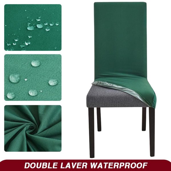 Fundas Impermeables Para Sillas Fundas EláSticas Para Asientos De Silla Para Comedor Cocina Oficina Boda Hotel Banquete Restaurante Verde-image