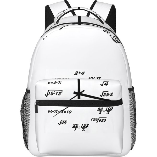 L Mochila Con Estampado De Reloj MatemáTico Divertido Mochila Escolar Para Estudiantes NiñOs NiñAs Mochila Escolar Infantil Bolsos De Hombro Para PortáTil Para Hombres Mujeres One Size-image