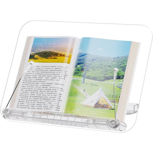 Soporte De Escritorio Para Libros, Soporte De Lectura AcríLico, Soporte Para Libros Transparente Ligero Para Libros De Cocina R23 White-image
